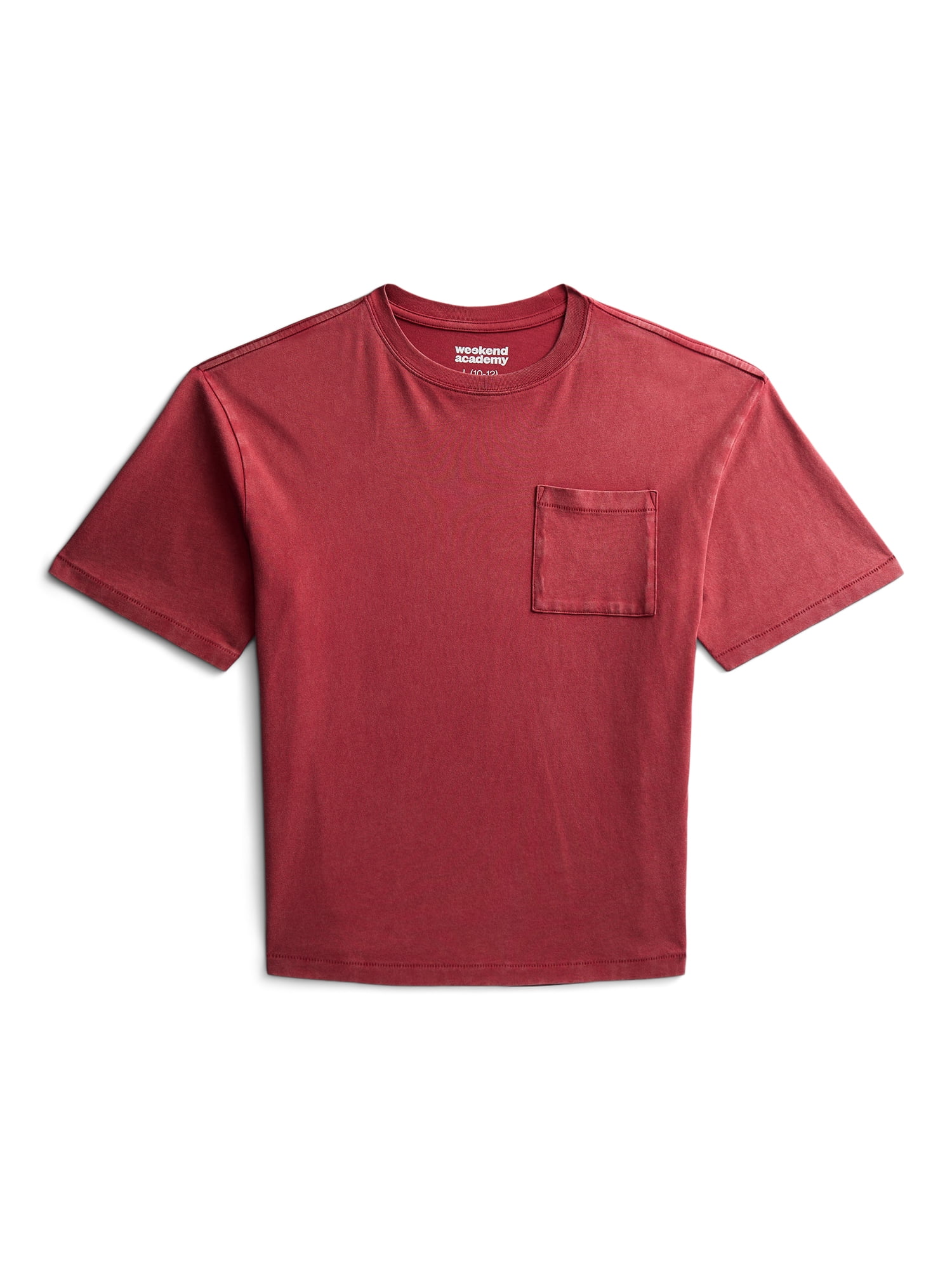 Weekend Academy Boys Washed Pocket Tee with Short Sleeves, Sizes XS-XXL
