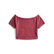 Weekend Academy Girls Wide Neck Knit Top with Short Sleeves, Sizes 4-18
