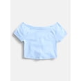 thumbnail image 1 of Weekend Academy Girls Wide Neck Knit Top with Short Sleeves, Sizes 4-18, 1 of 3