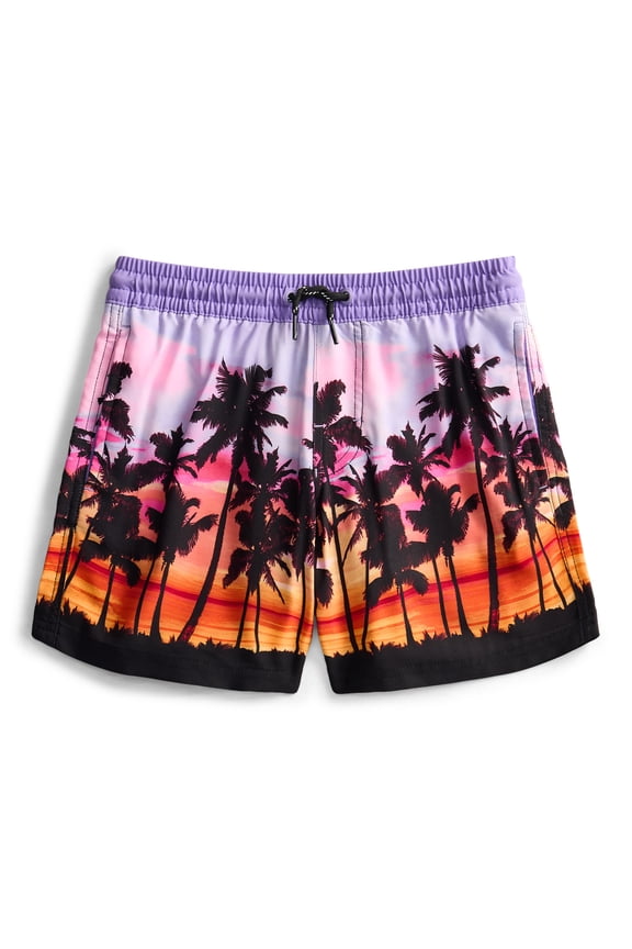 Boys Printed Swim Trunks, Sizes 6-18 & Husky
