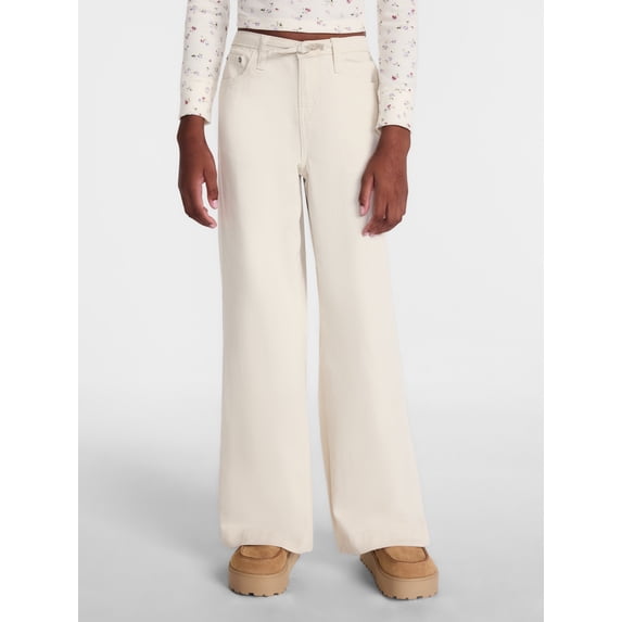 Weekend Academy Girls Tie Waist Cotton Jeans, Sizes 4-18