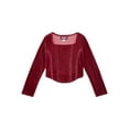 thumbnail image 1 of Weekend Academy Girls Velvet Corset Top with Long Sleeves, Sizes 4-18, 1 of 5