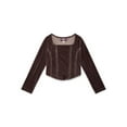 thumbnail image 1 of Weekend Academy Girls Velvet Corset Top with Long Sleeves, Sizes 4-18, 1 of 3