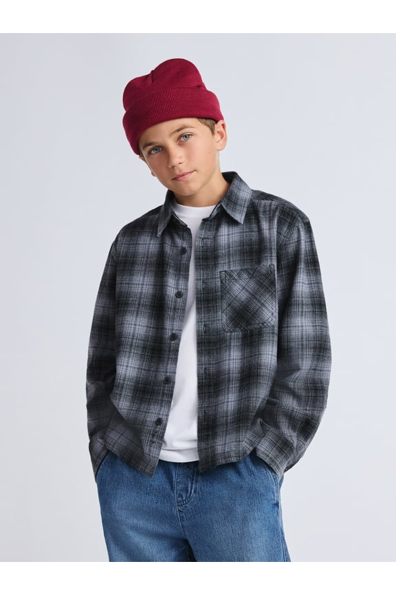Boys Flannel Long Sleeve Shirt, Sizes 4-18