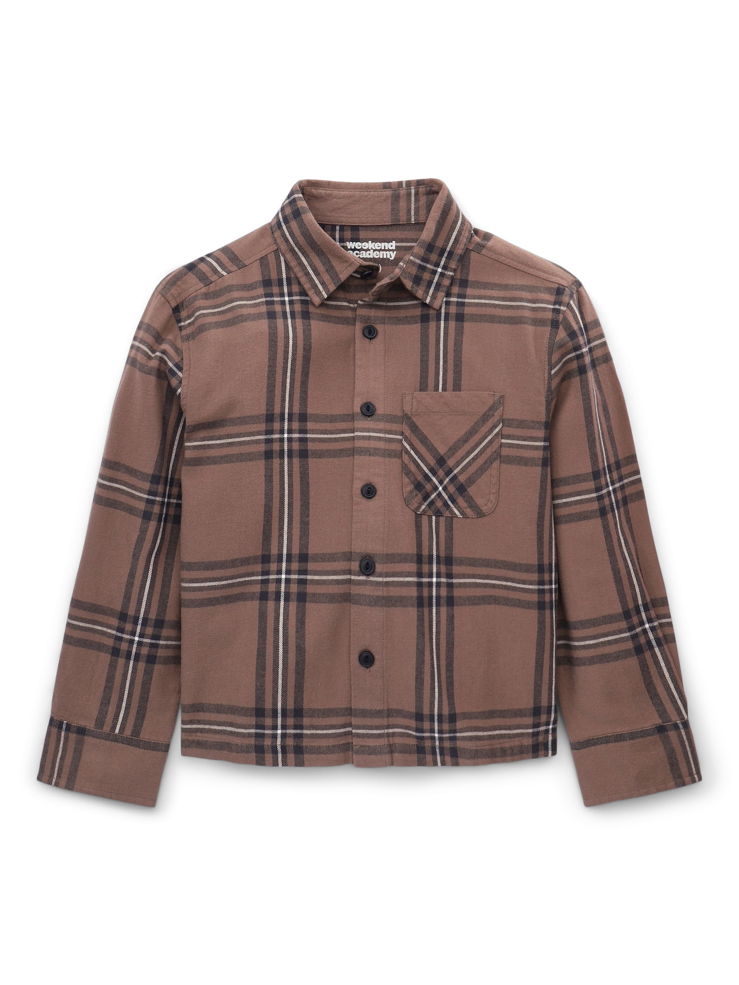 Weekend Academy Boys Flannel Long Sleeve Shirt, Sizes 4-18