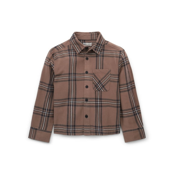 Weekend Academy Boys Flannel Long Sleeve Shirt, Sizes 4-18