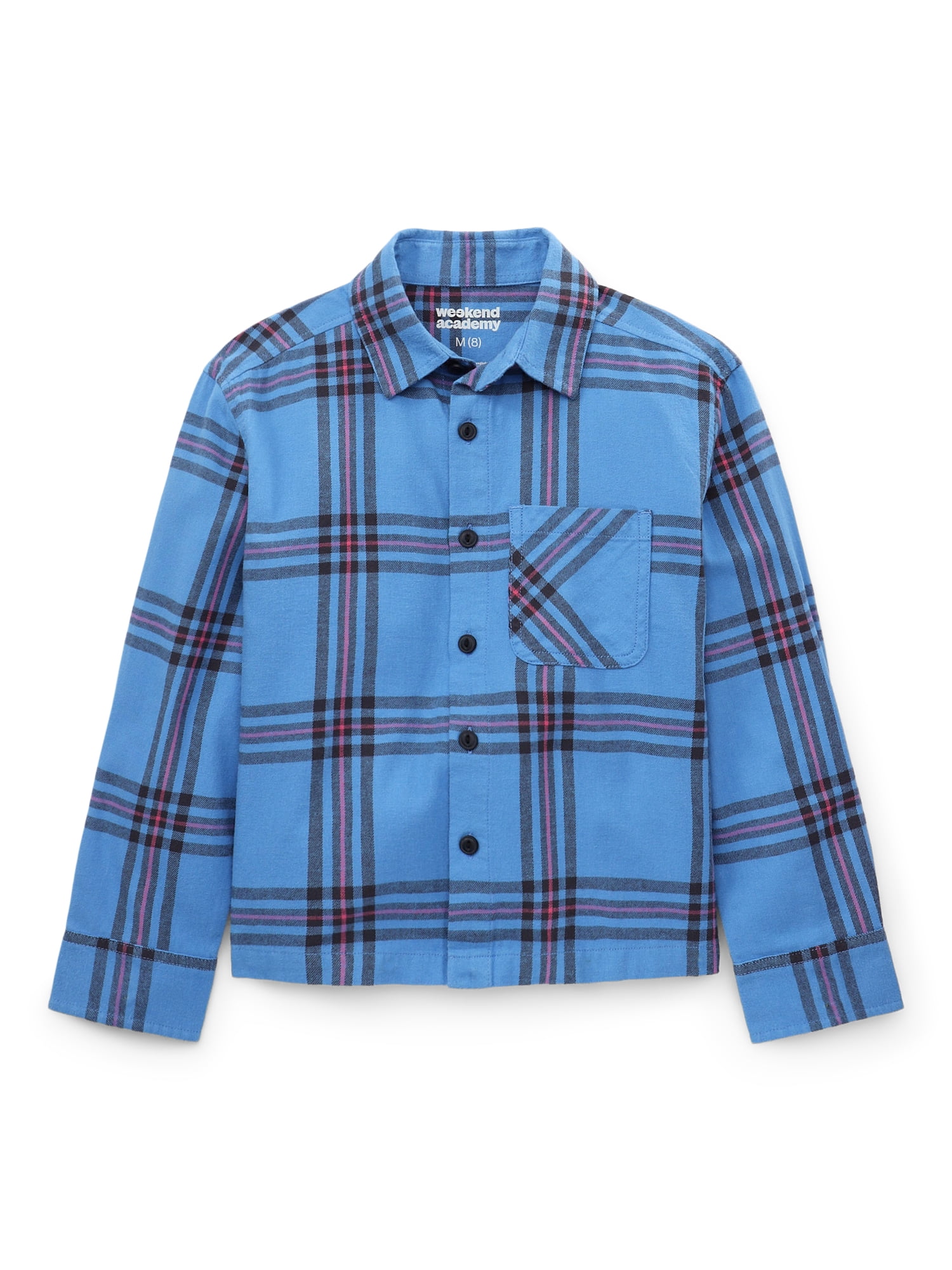 Weekend Academy Boys Flannel Long Sleeve Shirt, Sizes 4-18