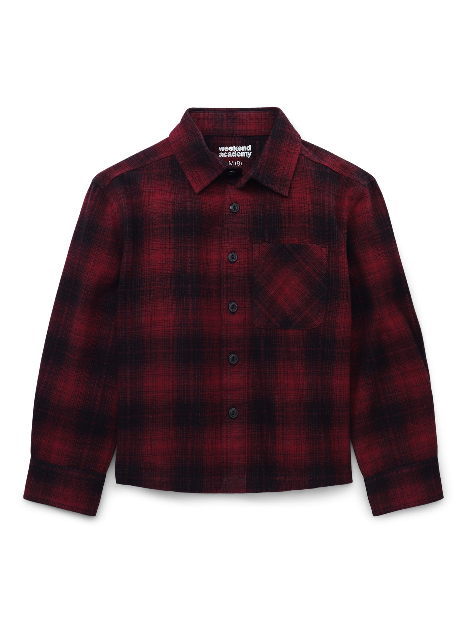 Weekend Academy Boys Flannel Long Sleeve Shirt, Sizes 4-18