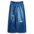 thumbnail image 1 of Weekend Academy Girls Cotton Wide Leg Destructive Denim Jeans, Sizes 5-18, 1 of 3