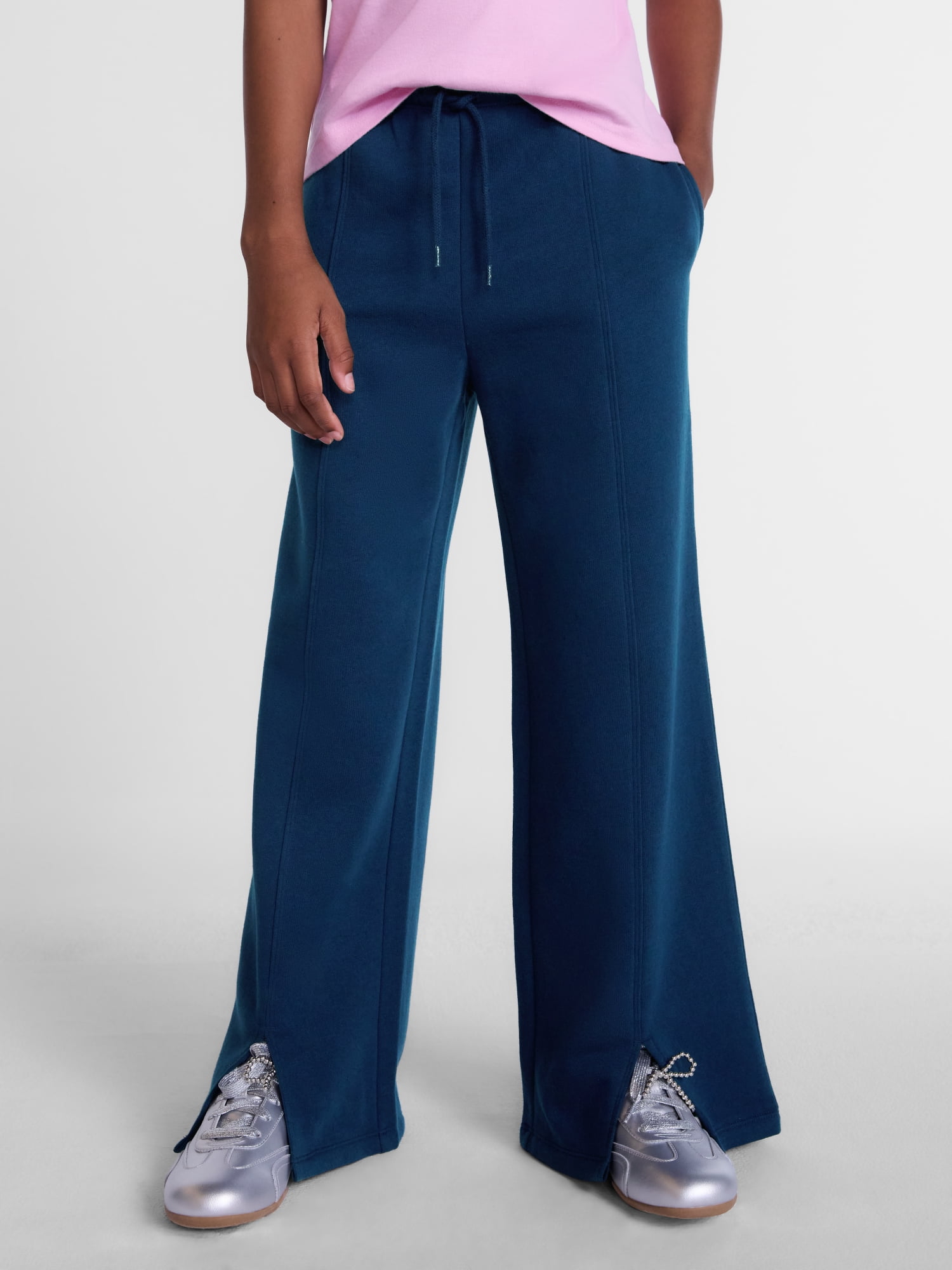Weekend Academy Girls Fleece Wide Leg Pants, Sizes 4-18