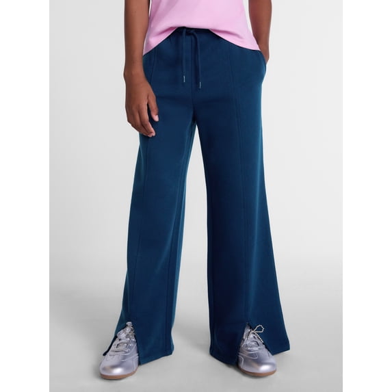Weekend Academy Girls Fleece Wide Leg Pants, Sizes 4-18
