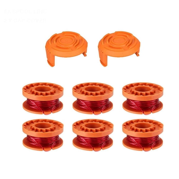 WA0004 Spool for Worx Weed Eater, 10ft 0.065" Line Spool, Replacement String Trimmer Refills for Worx WA0004 (6+2 Pack)