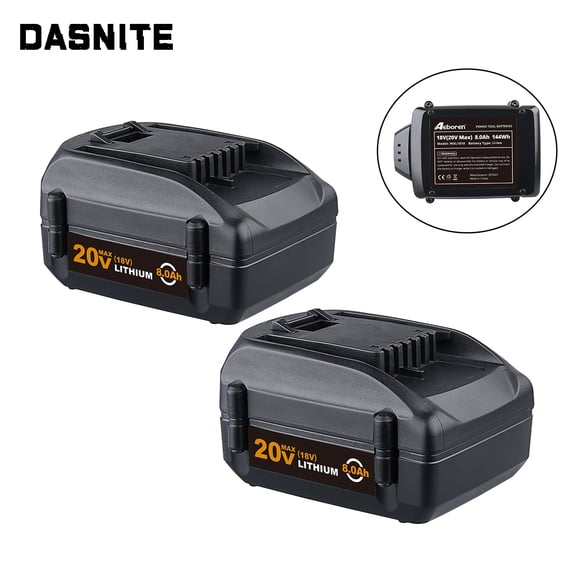 WA3525 20V 8.0Ah Lithium Battery - Replacement for WA3520 WA3575 WA3578 Batteries, Compatible with WG163 WG183 WG261 WG779 20V/40V/80V Lawn Mower Blower Trimmer Outdoor Cordless Tools,2 PACK