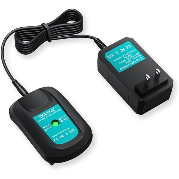 WA3742 Charger for Worx 20V Lithium Ion Batteries Cordless Power Tools WA3520 WA3525 WA3512 WA3578 WA3732 WA3875 WA3881 20 Volt Replacement Worx Battery Charger
