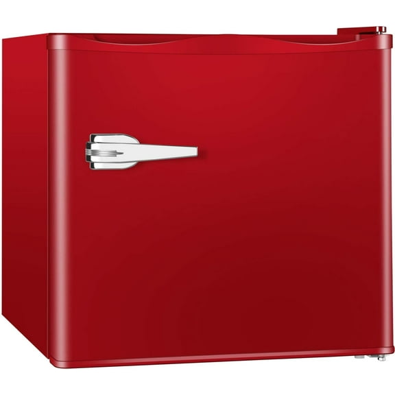WAA 1.2 Cu.Ft Upright Freezer Compact,Handle/Removable Shelves,Adjustable Thermostat,Low Noise (Red) for Dorm/Office/Commercial
