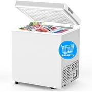WAA 1.8 cu.ft Chest Freezer Top-Open Compact Deep Freezer White for Home/RV/Kitchen/Office
