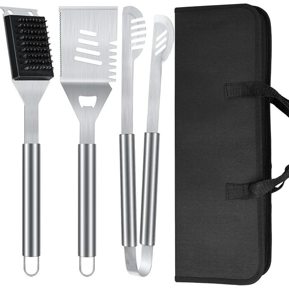 WAA 16-Inch Heavy-Duty Stainless Steel BBQ Grill Tools Set 3 PCS Extra Thick Premium Grilling Accessories Kit for Men,Ideal for Camping,Backyard Barbecues & Kitchen Use