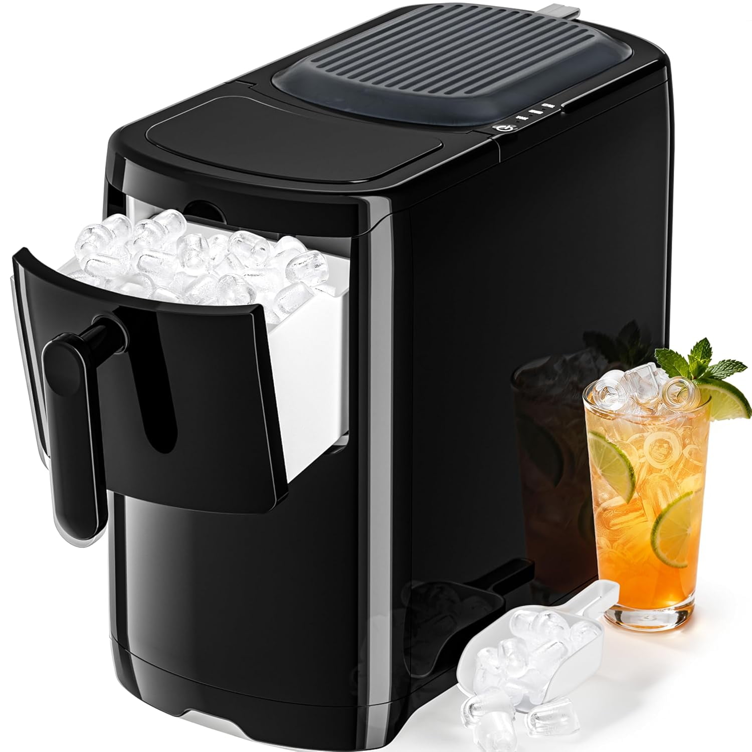 WAA 18Lbs/24H Portable Ice Maker Self-Cleaning,One-Touch,Ice Scoop for Home Office(Black)