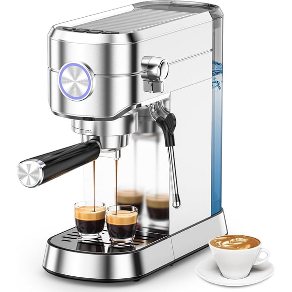 WAA 20 Bar Espresso Machine,Equipped with Milk Frother,Featuring a 40.5oz Removable Water Tank for Cappuccino/Latte Preparation