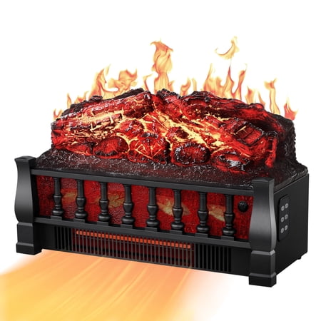 WAA 21 Inches Electric Fireplace Insert Log Heater Set, 750w/1500w Heating, Adjustable Flame and Speed