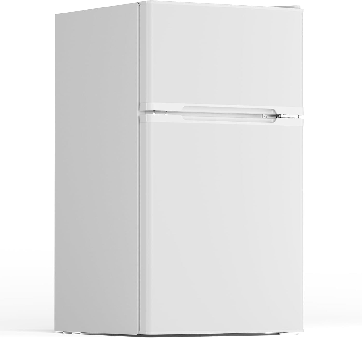 WAA 3.2 Cu.Ft Double Door Compact Fridge with Freezer,Adjustable Temperature,Retro White for Home,Dorm,Apartment