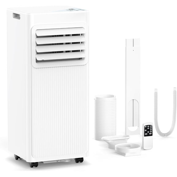 WAA 53dB Low Noise Portable Air Conditioner,Dual Speed 24H Timer,R32/R410A Refrigerant,Remote LED,Side Handle Water Full Alert Freestanding Cooler for Bedroom Apartment Dorm Office
