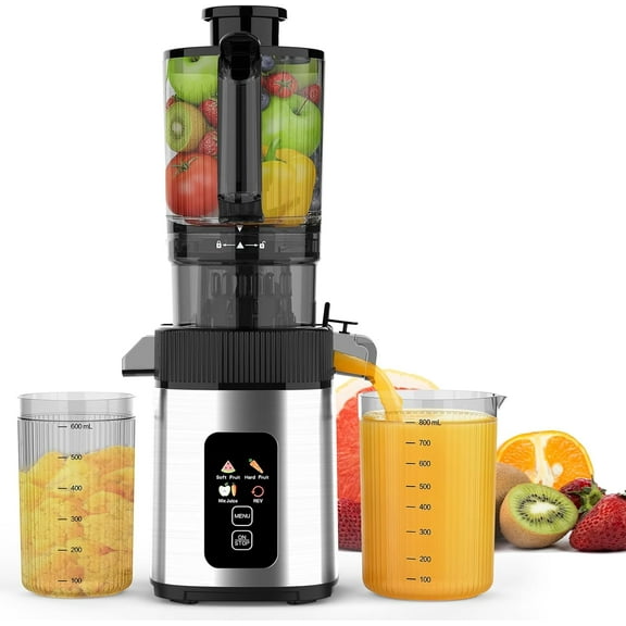 WAA Cold Press Slow Masticating Juicer 4.4" Feed Chute,High Juice Yield for Whole Fruits & Vegetables
