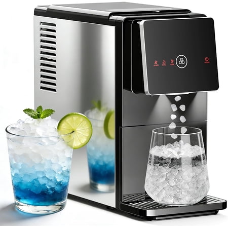 WAA Countertop Nugget Ice Maker 33 lb/24H Self-Cleaning, Touch Screen,Auto Ice Drop (1.8L Tank & 1.5 lb Storage)