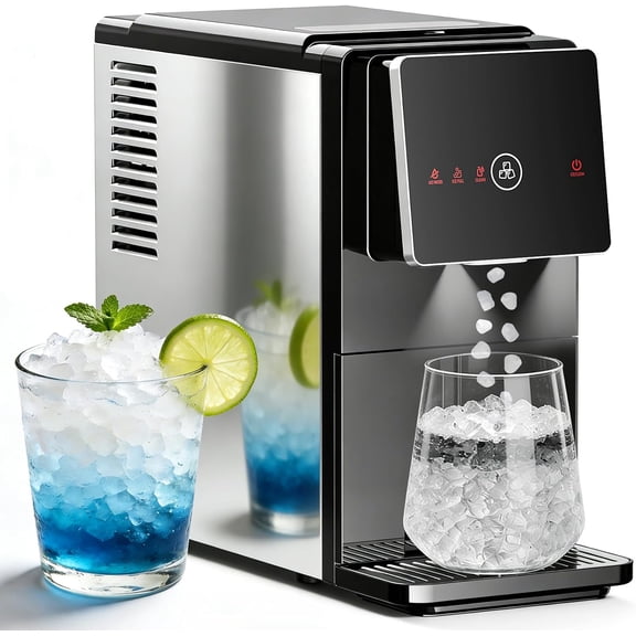 WAA Countertop Nugget Ice Maker 33 lb/24H Self-Cleaning, Touch Screen,Auto Ice Drop (1.8L Tank & 1.5 lb Storage)