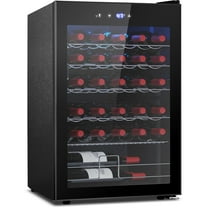 WAA 37 Bottle Beverage Coolers with Child Lock, Black