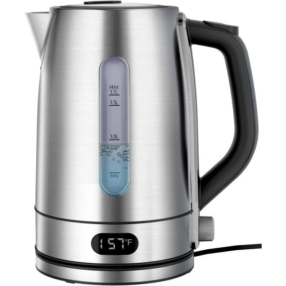 WAA Electric Kettle 1.7L 1500W Stainless Steel,Temp Adjustment,Keep Warm Auto Shut-Off for Coffee Tea