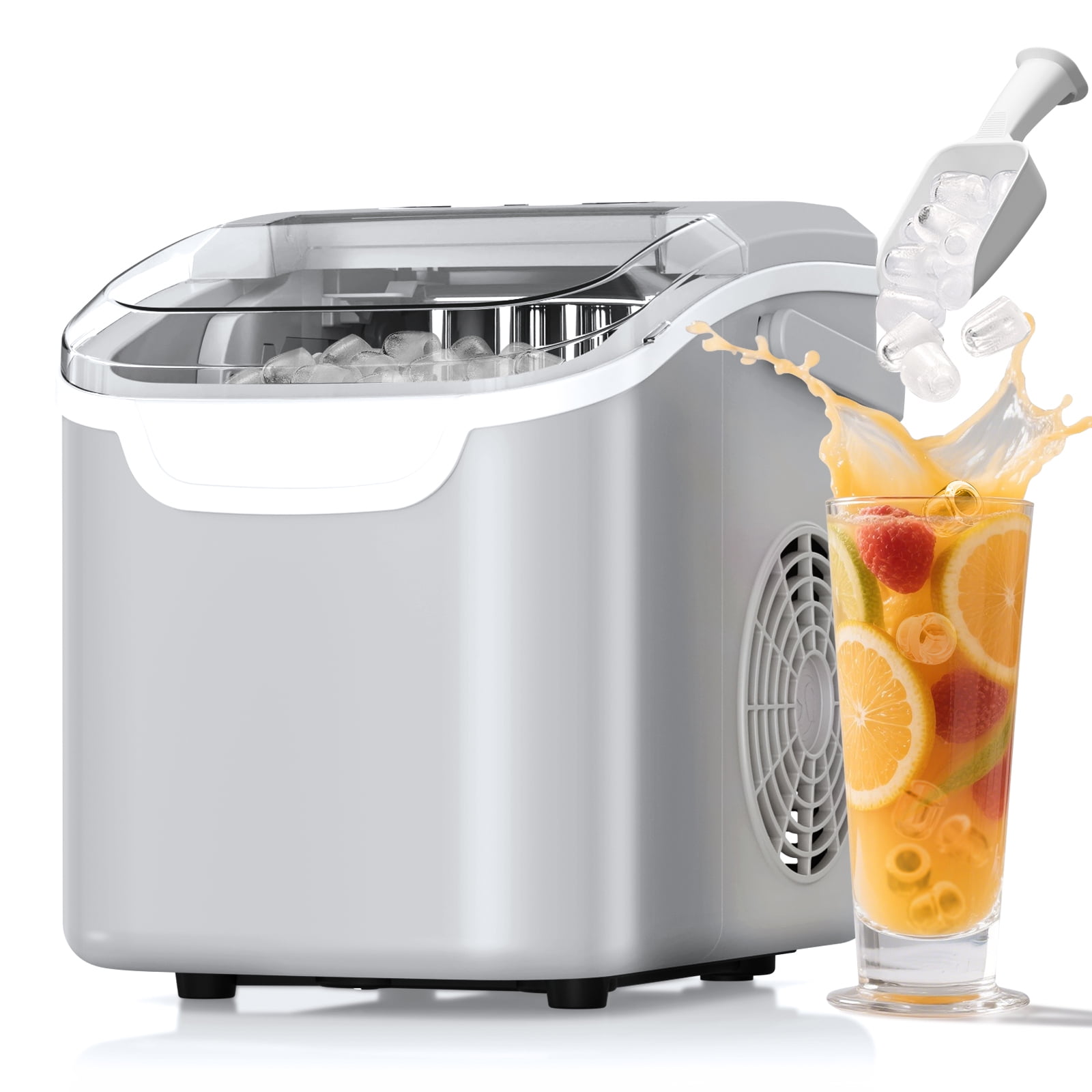 WAA Ice Makers Countertop,8pcs/ 6mins with 2 Sizes,Self-Cleaning,26 ...