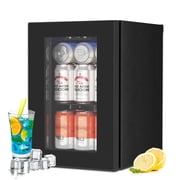 WAA Mini Fridge,24 Can Beverage Refrigerator Cooler,0.6 Cu.Ft Countertop Freestanding Small Refrigerator with LED Light 40-61  for Bedroom,Quiet Compressor for Home Kitchen Bar
