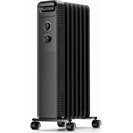 WAA 1200W Electric Heater, 3 Heat Settings, Portable Radiator Heater with Overheat and Tilt Protection, Black