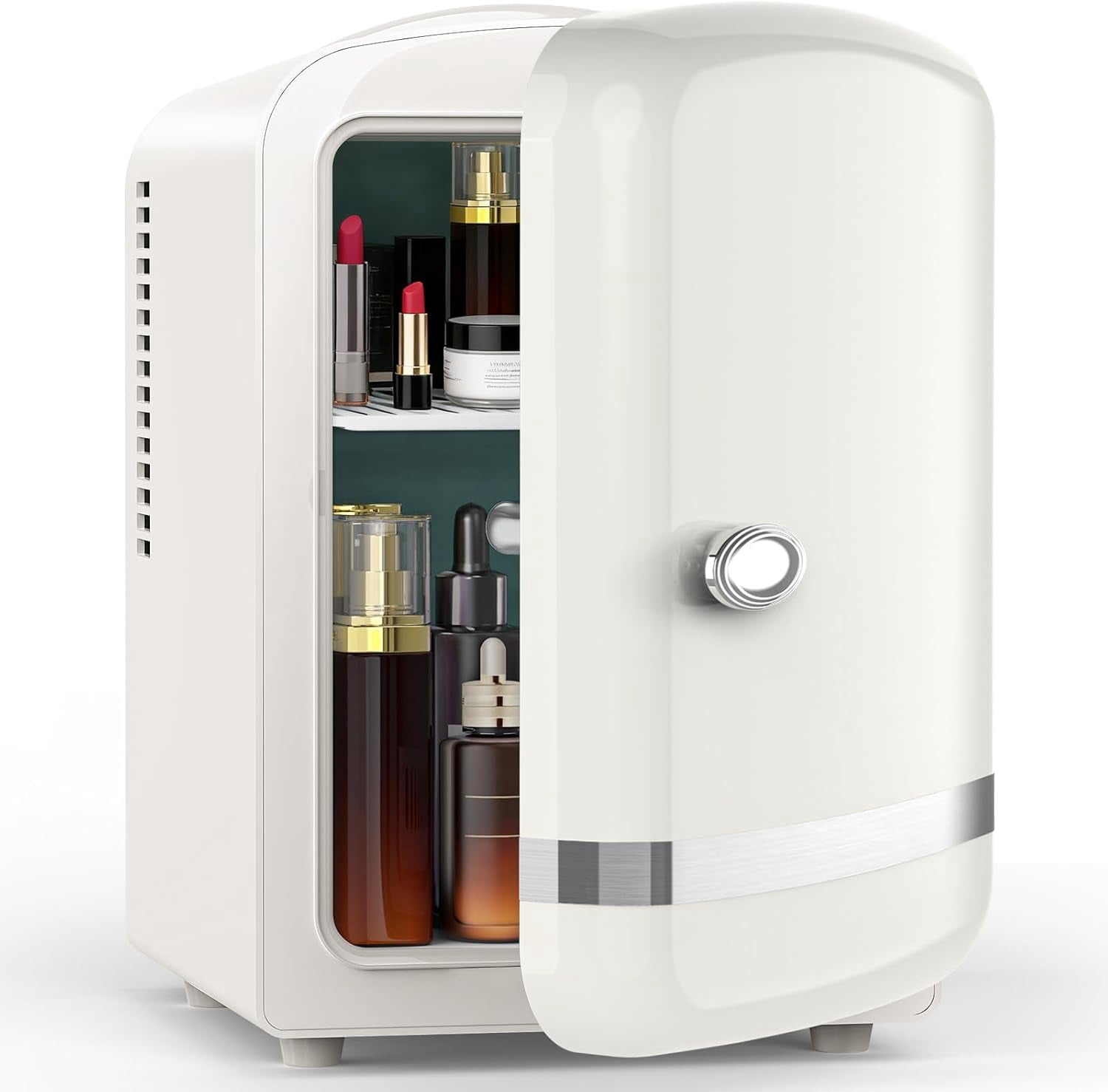WAA Small Cosmetic Mini Fridge 4L/6 Cans Cooler Warmer for Kids Bedroom Office Dorm Car