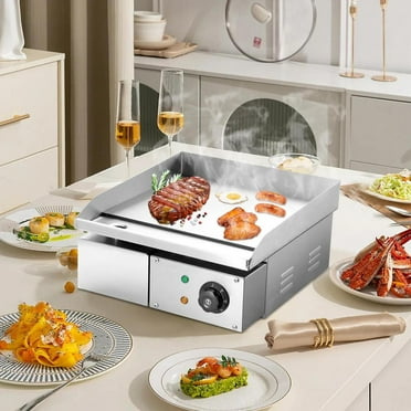 WAASOSCON 1700W Flat Top Grill, Nonstick Countertop Griddle with 122℉-572℉ Adjustable Temp Control for Restaurant & Home Use