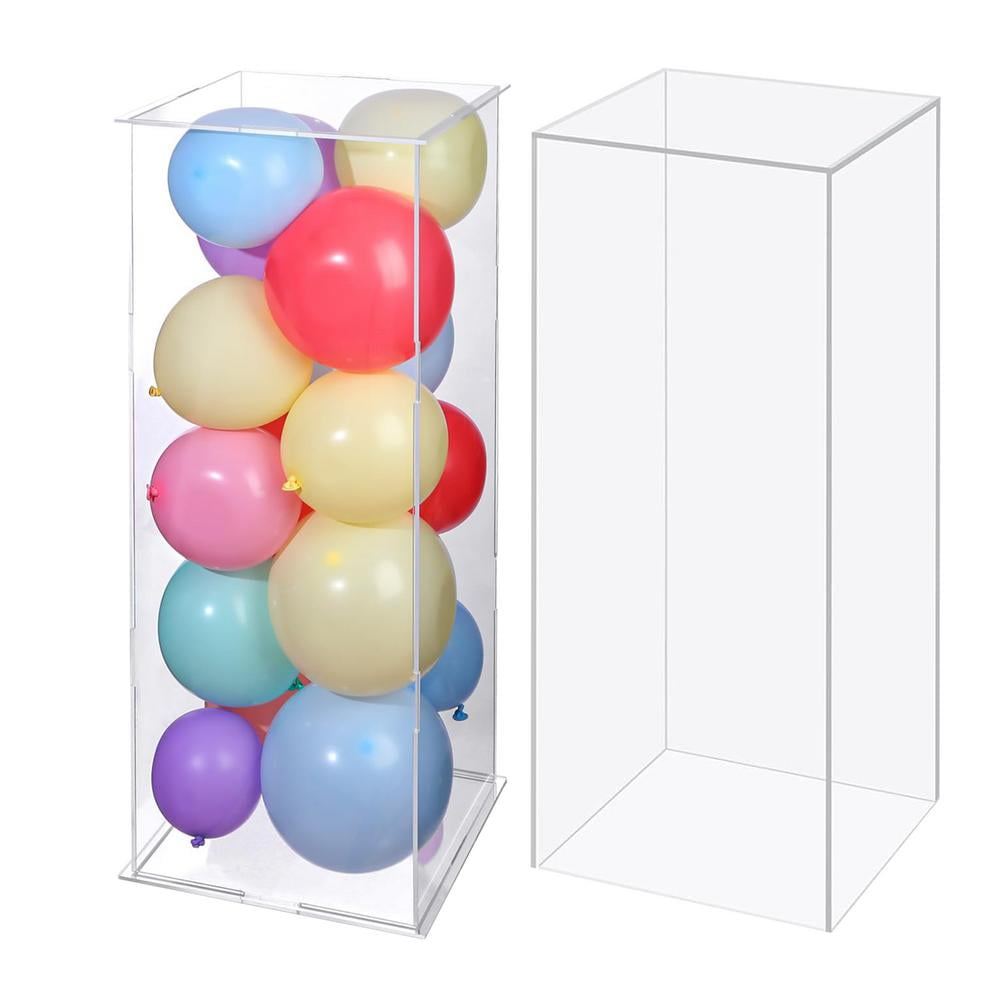 WAASOSCON Acrylic Display Riser Box Clear 2pcs Tall Pedestal ...