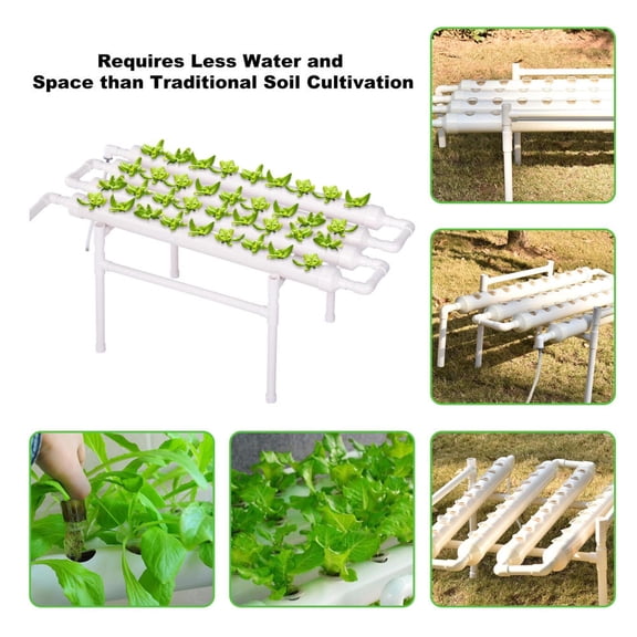 WAASOSCON Automated Hydroponics System with Circulation Pump, 1/3-Tier PVC Hydroponic Vegetable Grower, Beginner-Friendly for Home & Balcony