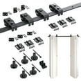 thumbnail image 1 of WAASOSCON Barn Door Hardware 76 Inches Black Bifold Sliding Door Track Sliding Barn Door Hardware Barn Door Track and Hardware Kit for Smooth Sliding amicably, 1 of 9