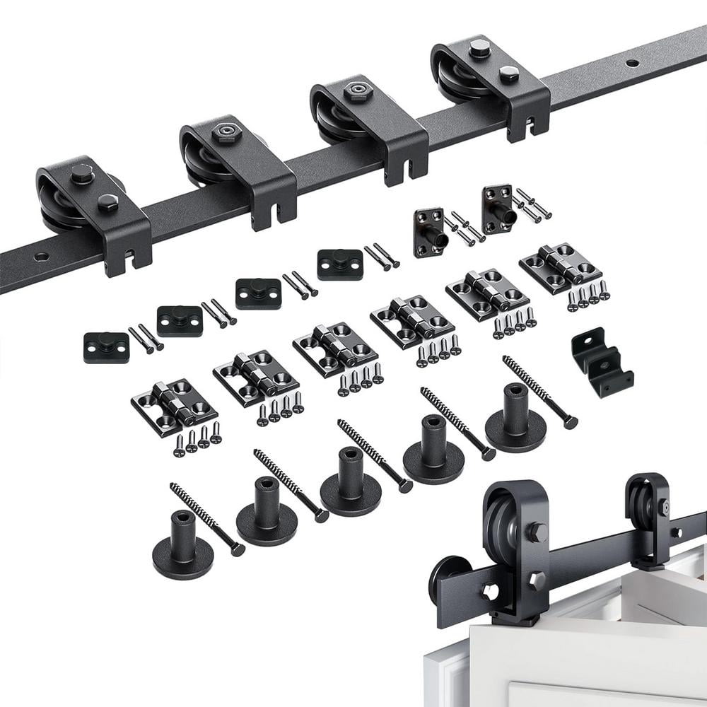 WAASOSCON Barndoor Hardware 70 Inches Bifold Sliding Track Barn Door ...