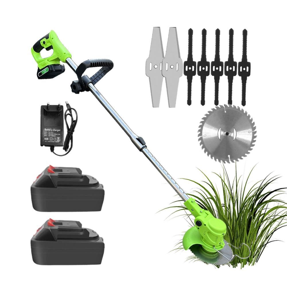 WAASOSCON Brush Cutter 24V Grass Cutter Brush Trimmer Striming Brush Edger Heavy Duty Lawn Tool Battery Powered Garden Grass Wacker for Home Garden Walmart