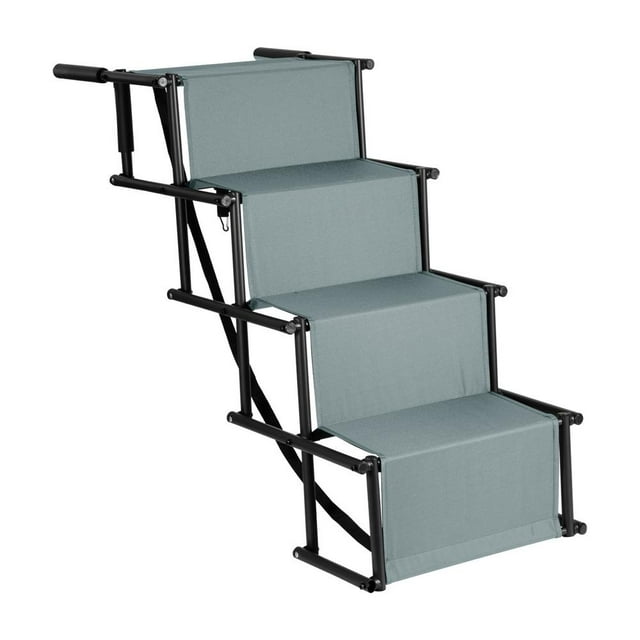 WAASOSCON Dog Steps For Car | Safe Pet Steps with Non-Slip Surfaces | Reinforced Support 176 Lb Foldable Dog Stairs Pet Ramp 4-Step Dog Stairs For Small To Large Dogs