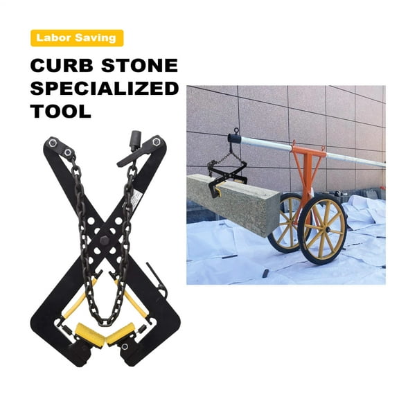 WAASOSCON Heavy Duty Granite Clamp 1102lbs Capacity, 4.7-11.8in Adjustable Jaw & Manganese Steel Chain Lifting Clamps for Slabs/Concrete Blocks