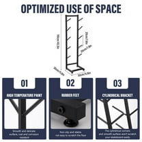 WAASOSCON Heavy-Duty Snowboard Rack 5-Tier Vertical Organizer, 43.3x11.8 Inch Metal Board Display for Surf/Skate Gear