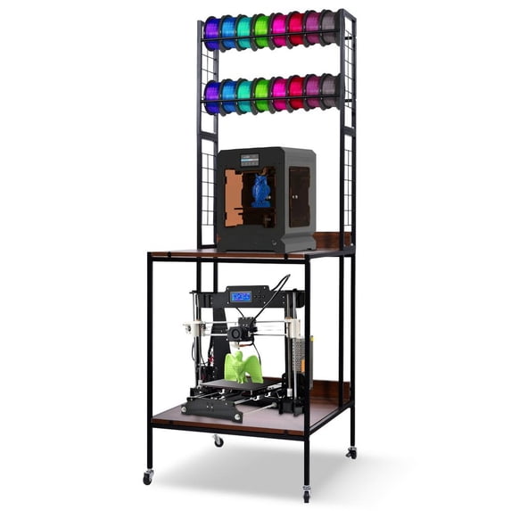 WAASOSCON Mobile 3D Printer Filament Storage Rack with Wheels, Heavy ...