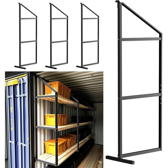 WAASOSCON Triple-Tier Container Shelving System & Heavy-Duty Storage Solution, 4-Pack 59.1x22.4 Inch Carbon Steel Cargo Racks