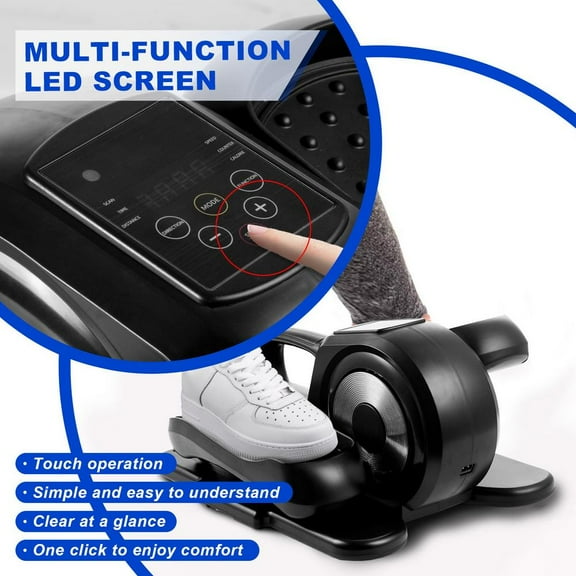 WAASOSCON Under Desk Elliptical Trainers, Silent LED Screen Stepper with 12-Speed Adjustment, for Home Office Use, Gray