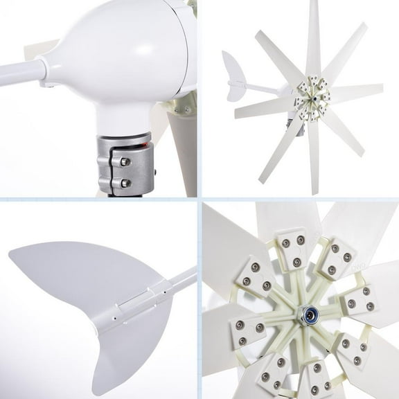 WAASOSCON Vertical Wind Turbine Wind Generators 12000W Windmill Household Small Wind Turbine Generator Kit Quiet IP66 Waterproof Efficient Energy For Home Street durable
