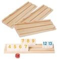 thumbnail image 1 of WAAYEE 4 Pack Wooden Rummy Game Racks Trays, Replacement Holders Compatible with Rummikub & Rummy Cube Games (Racks Only), 1 of 5