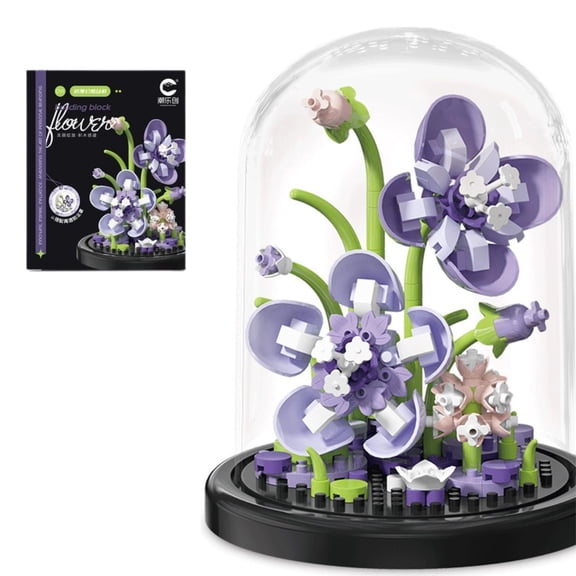 WAAYEE Bonsai Potted Flowers Micro Bricks Building Set with Dust Cover - Artificial Flowers Botanical Collection, Creative Gift for Friends for Valentine’s Day, New Year and Birthdays